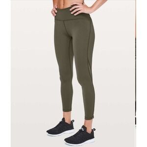 Lululemon  Wunder Train High-Rise Tight 28" Dark Olive EUC W5BJOS 4